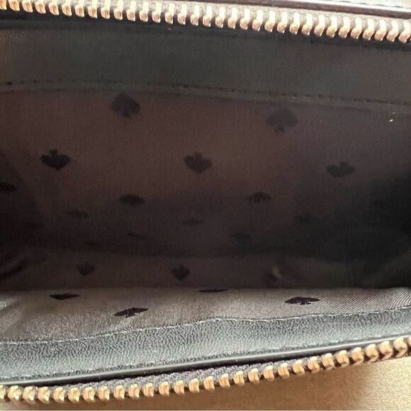 Kate Spade Odette Jacquard Chain Crossbody Bag Purse Double Zip Glitter Logo - Picture 11 of 12